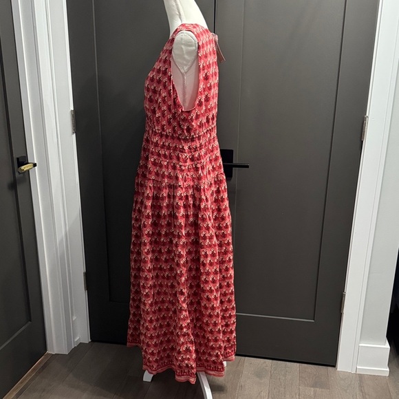 J. Crew Pink Geometric Midi Dress 100% Viscose - Picture 5 of 12